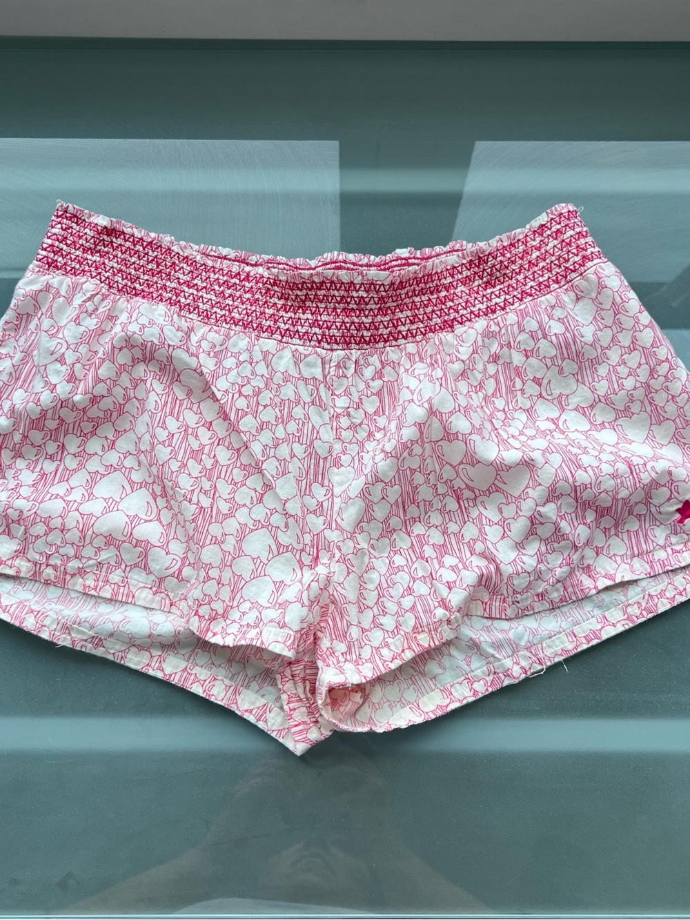 aerie Pink and White Smocked Waist Lounge Shorts - Picture 5 of 5